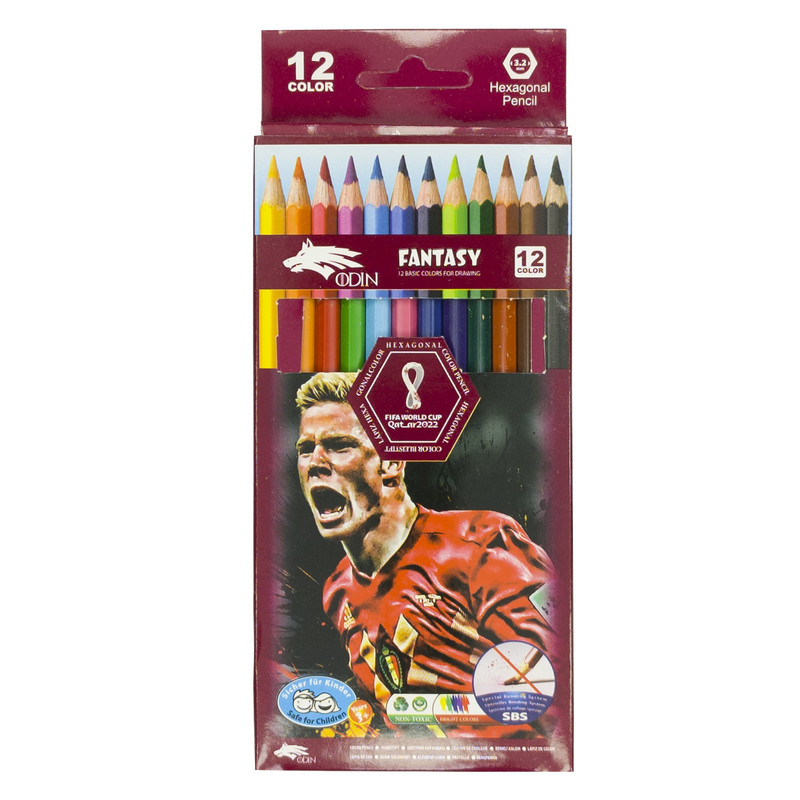 مداد رنگی 12 رنگ اودین مدل world Cup 2022 C12