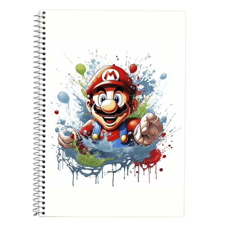 دفتر زبان 50 برگ مدوپد مدل سه خط طرح سوپرماریو super mario کد DF2814