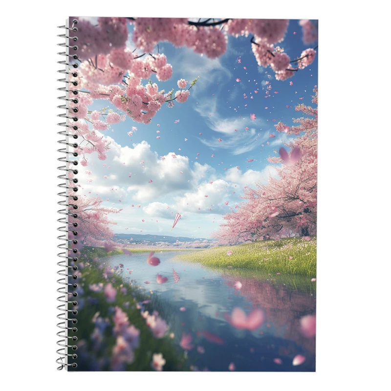 دفتر زبان 50 برگ مدوپد مدل دو خط طرح بهار کد DF13389