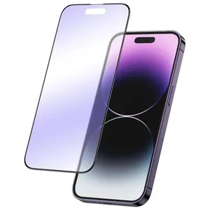 Green Purple Anti-blue Matte Screen Protector For Apple iphone 16/15/14 pro