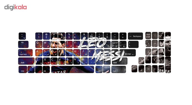 برچسب حروف فارسی گراسیپا کیبورد طرح Messi کد 101