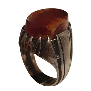 انگشتر نقره مردانه مدل جزع حکیمی یمن کد JHY213230