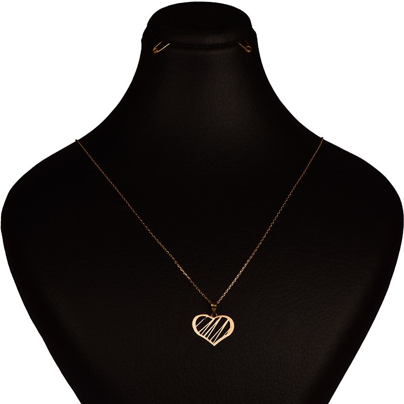 گردنبند طلا 18 عیار زنانه کرابو طرح قلب مدل Kr7049 -  - 1