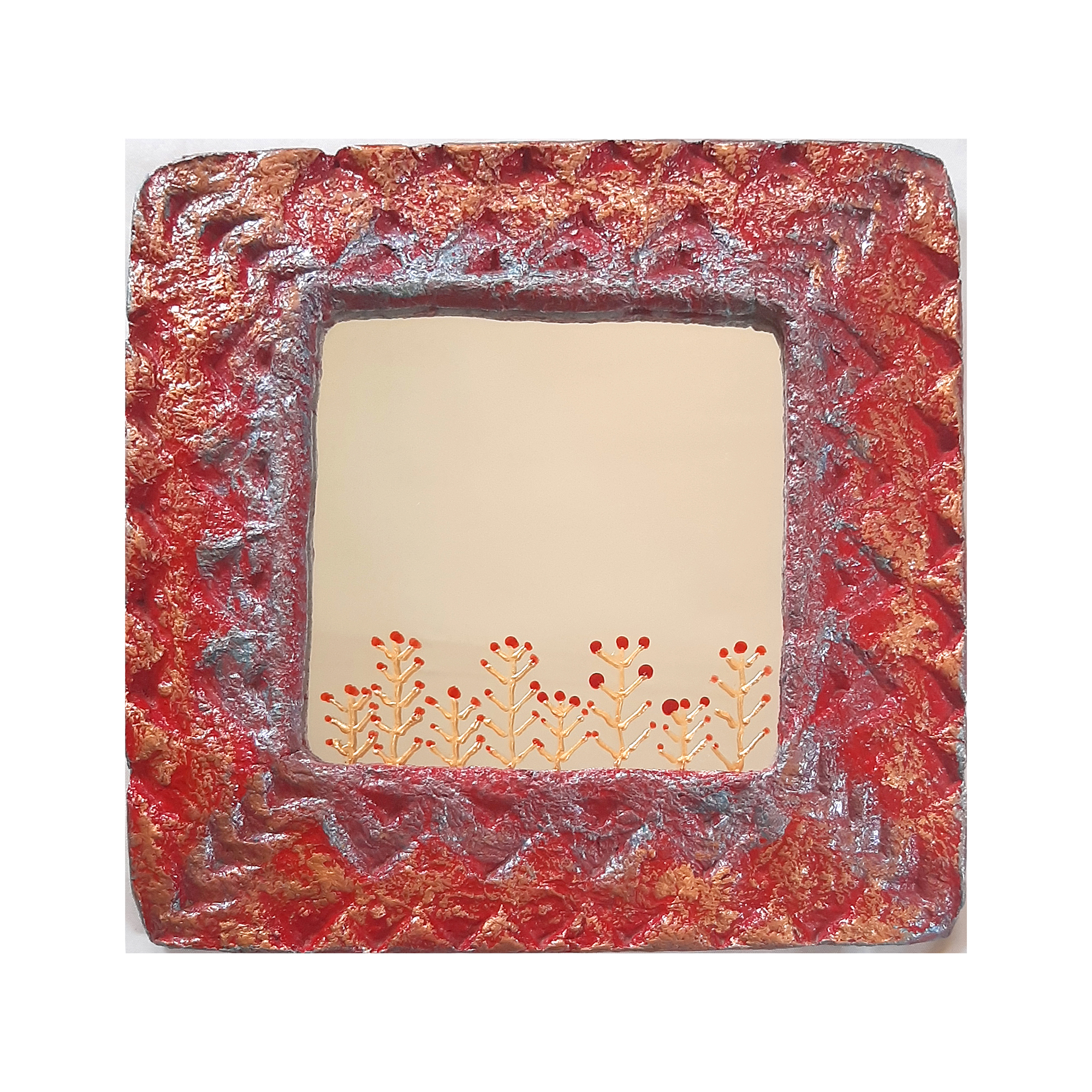 آینه مدل رومیزی طرح شکوفه ها