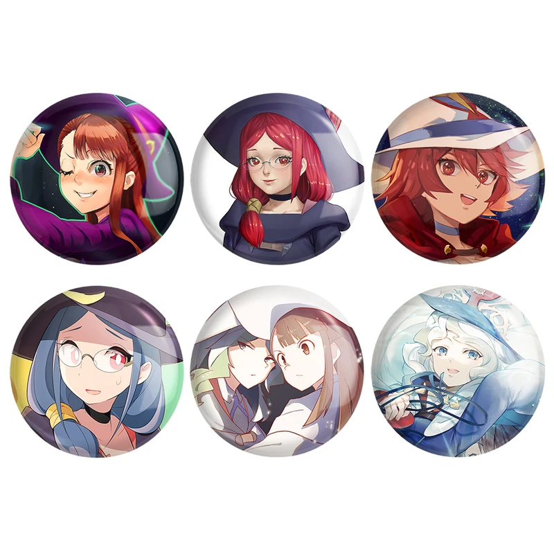 مگنت خندالو طرح انیمه جادوگران کوچک Little Witch Academia کد 1413A مجموعه 6 عددی
