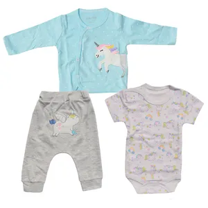 ست 3 تکه لباس نوزادی مدل یونیکورن