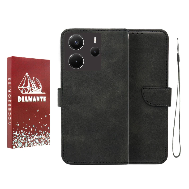 کیف کلاسوری دیامانته مدل Scusa Rd مناسب برای گوشی موبایل شیائومی Redmi Note 14 5G  به همراه بند آویز