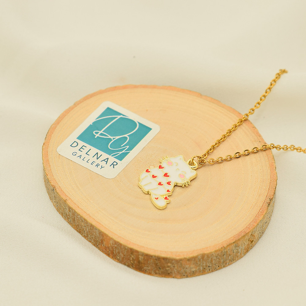 گردنبند دخترانه دلنار گالری مدل پیشی دوست داشتنی