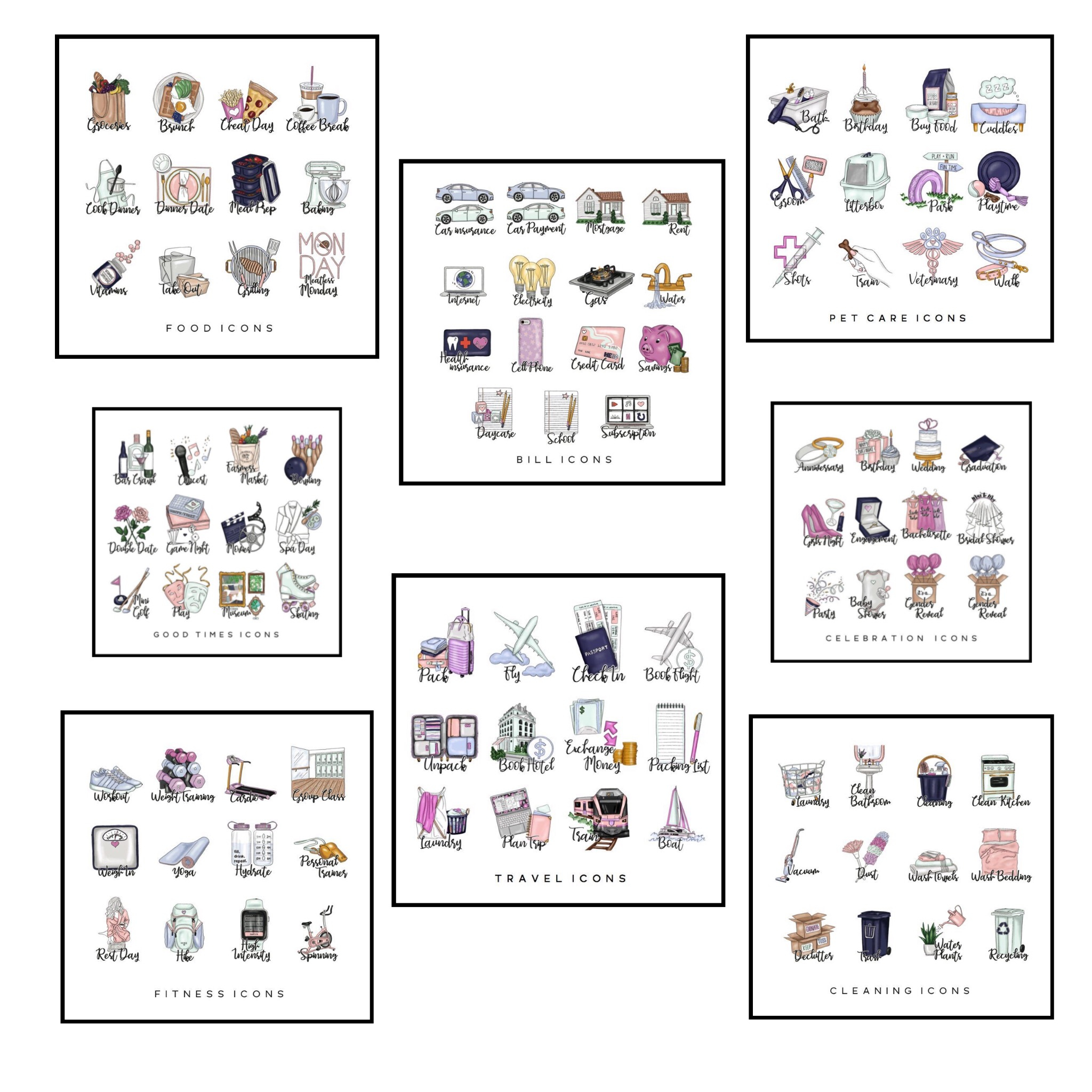 برچسب مدل planner icon کد 40 مجموعه 8 عددی