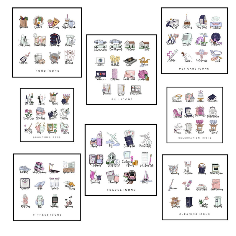 برچسب مدل planner icon کد 40 مجموعه 8 عددی