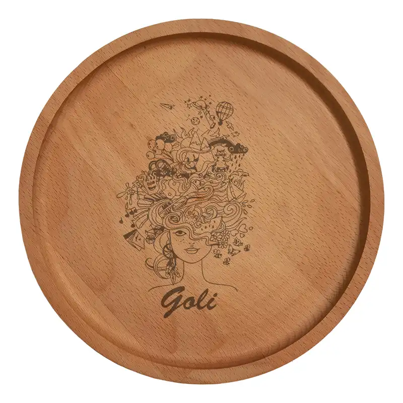 بشقاب چوبی مدل اسم گلی