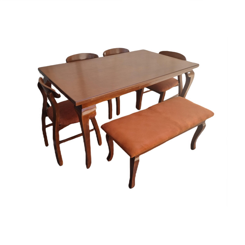 میز و صندلی ناهارخوری شش نفره گالری چوب آشنایی مدل 755-Ro6