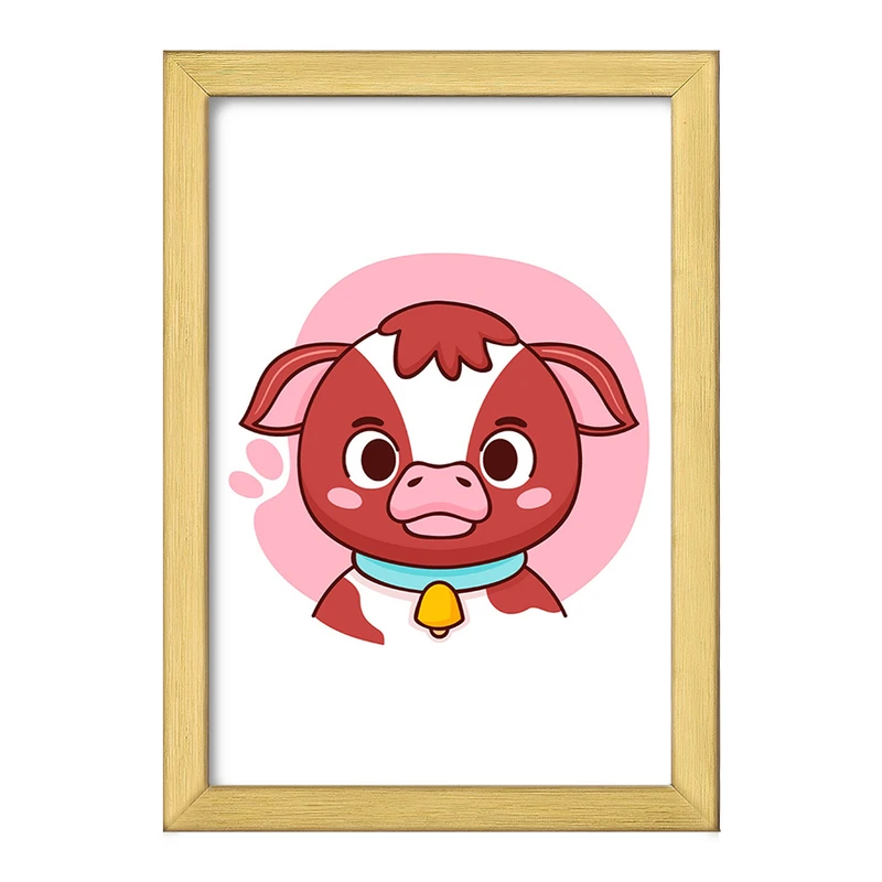 تابلو خندالو طرح گوساله حیوانات بامزه کد 37161