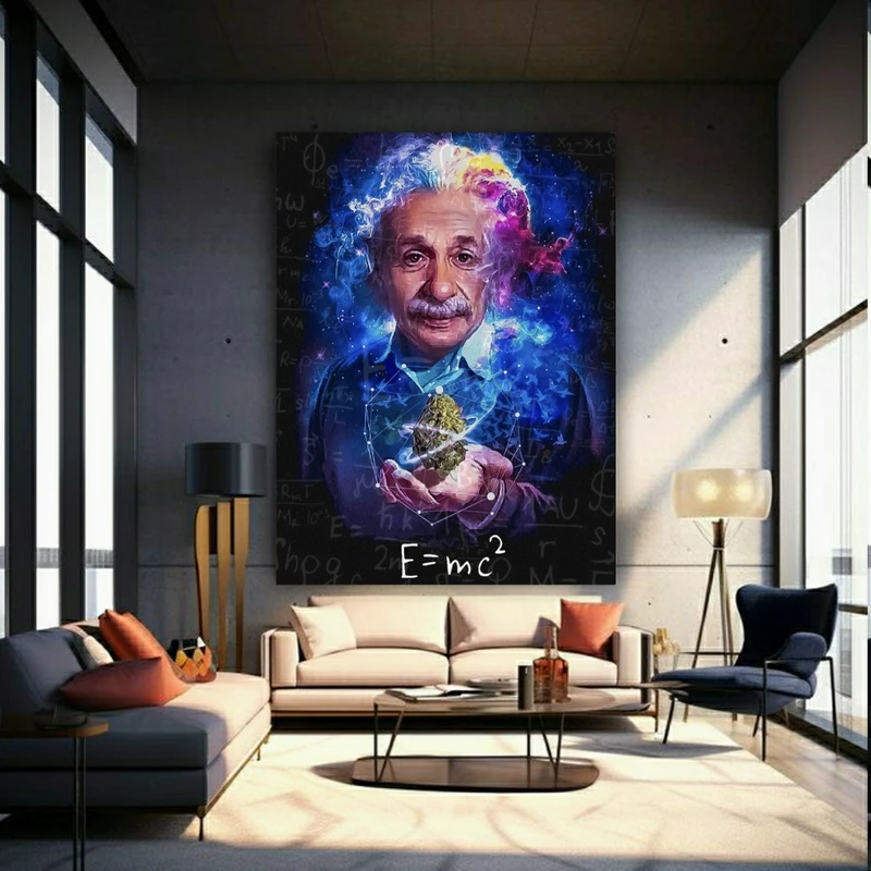 پوستر پارچه ای طرح انیشتین مدل معادله e=mc کد FP2066