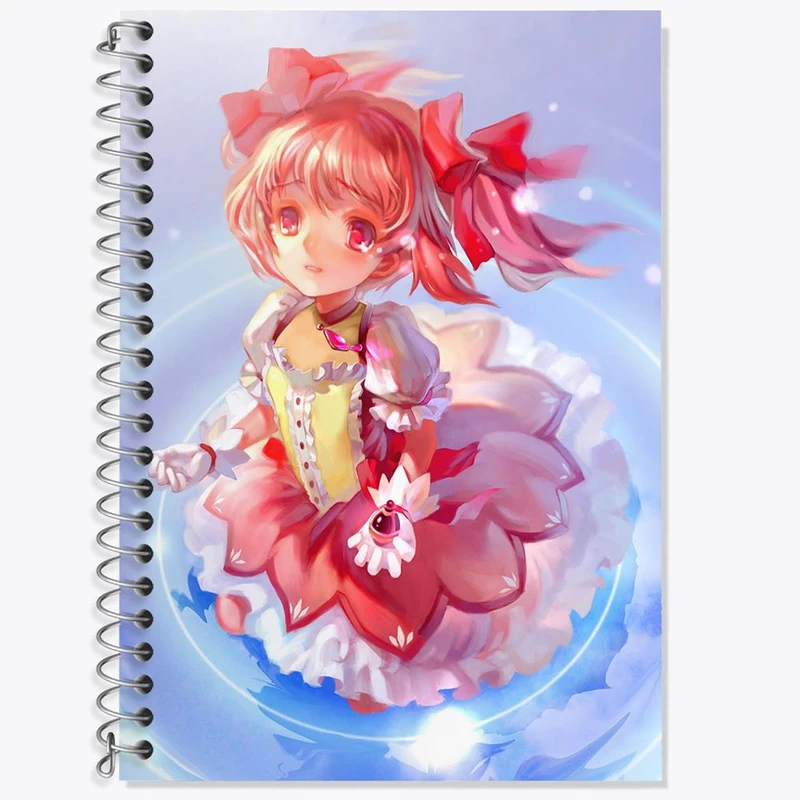 دفتر زبان 50 برگ خندالو مدل سه خط طرح مادوکا کانام انیمه مادوکا مجیکا Madoka Magica کد 18377