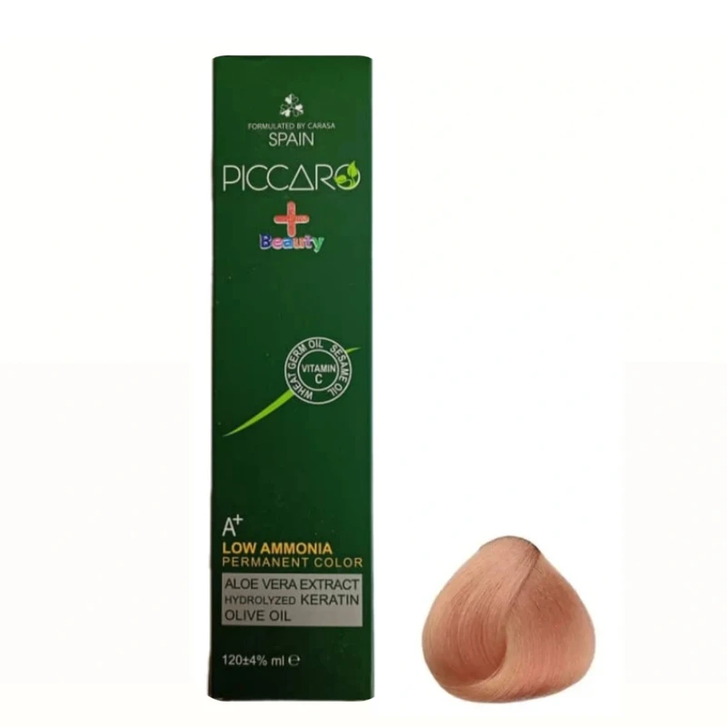 رنگ مو پیکارو شماره F3.09 مدل پلاس بیوتی حجم 124 میلی لیتر رنگ هلویی