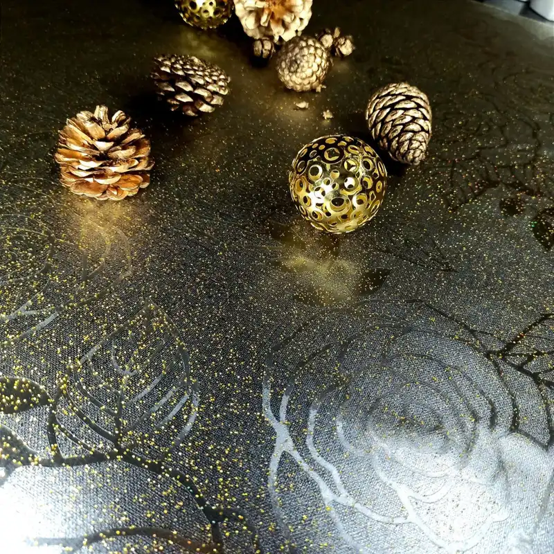 طلق رومیزی طرح رز فانتزی اکلیلی مدل ژله ای سایز 250×140 سانتی متر