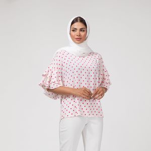 بلوز آستین سه ربع یقه گرد زنانه برنس مدل 40110