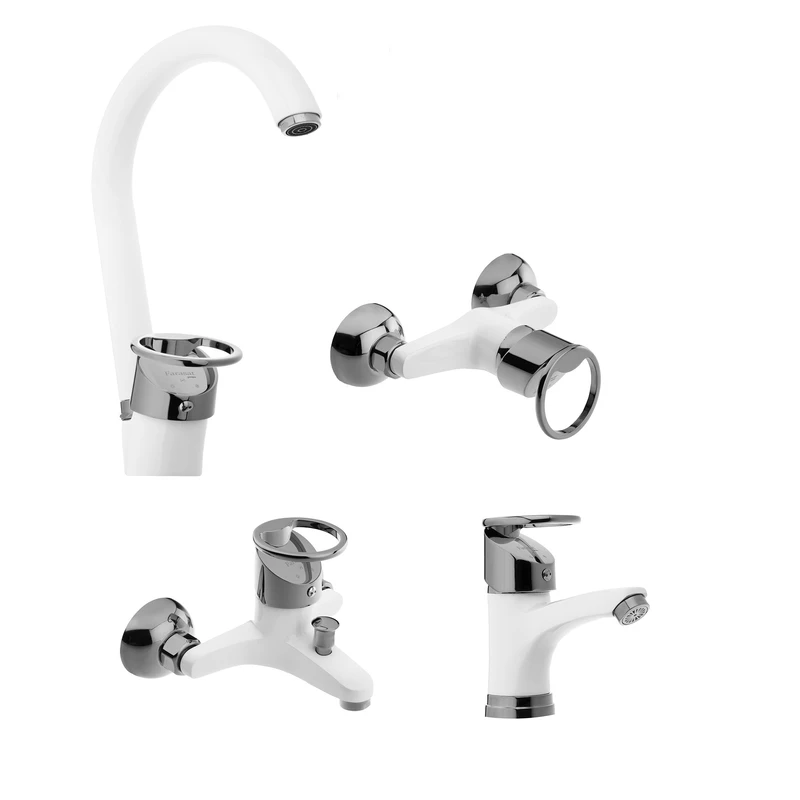 ست شیرالات شیرآلات بهداشتی و ساختمانی توفیق مدل تنسو النگویی مجموعه 4 عددی