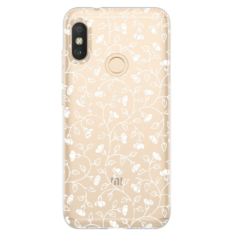 کاور مگافون طرح گل مدل C42-W مناسب برای گوشی موبایل شیائومی Redmi Note 6 pro