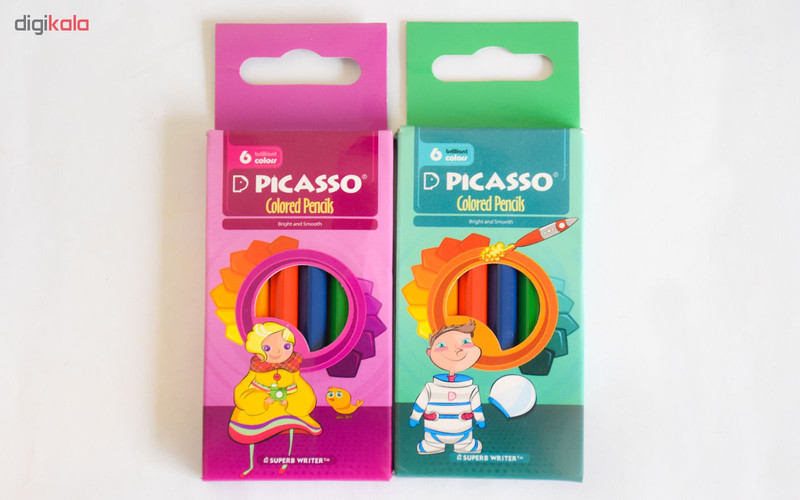 مداد رنگی 6 رنگ پیکاسو مدل BK6