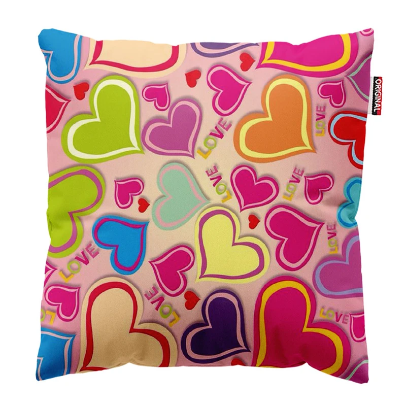 کوسن پاد آفرین طرح قلب و عشق کد 1964 سایز 30*30 سانتی متر