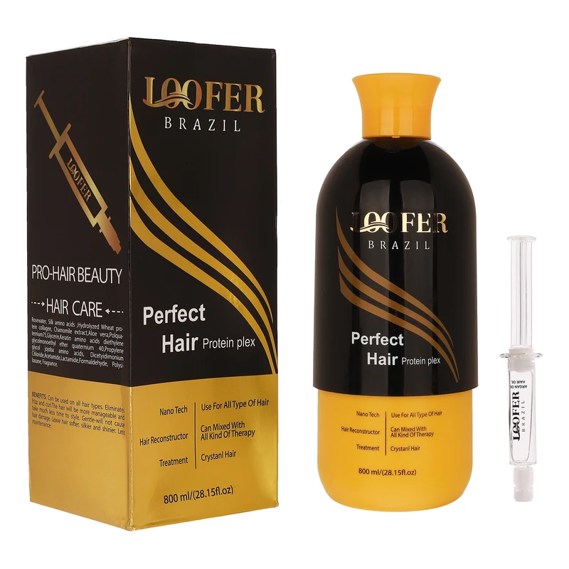 ماسک صاف کننده مو لوفر مدل Protein Plex مناسب برای انواع مو حجم 800 میلی‌لیتر به همراه روغن آرگان حجم 10 میلی‌لیتر 