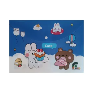 پوشه دکمه‌دار مدل عروسکی کیوت  سایز A4