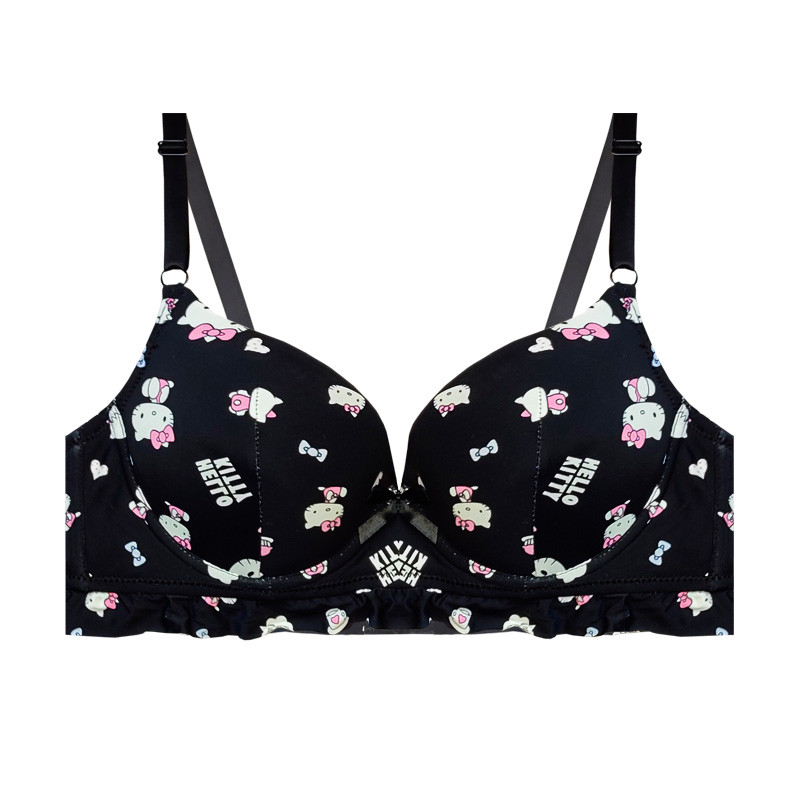 سوتین زنانه مدل اسفنجی جکدار پایه بلند طرح کیتی کد 88881