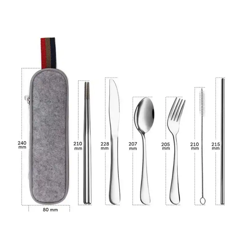 قاشق و چنگال سفری مدل CAMP 7 IN 1 مجموعه 7 عددی