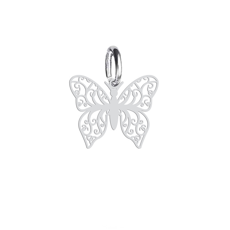 آویز گردنبند نقره هایکا طرح پروانه مدل n.ha 607