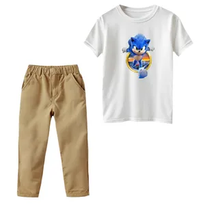 ست تی‌شرت و شلوار پسرانه مدل سونیک کد ۱ رنگ سفید