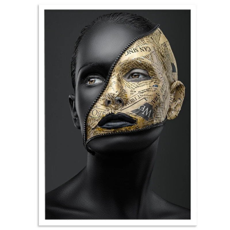 تابلو نوری بکلیت طرح عکاسی و نقاشی چهره BLACK مدل W-S878