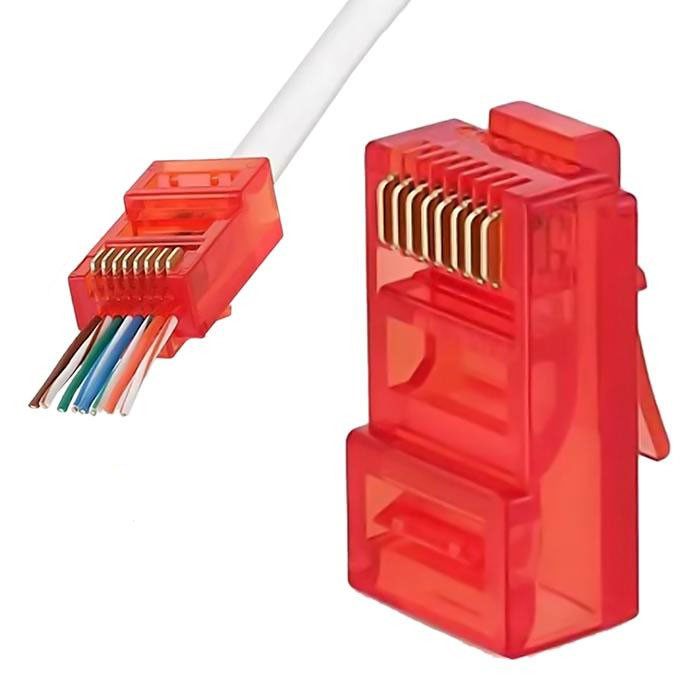 سوکت شبکه Cat6 مدل RJ45 بسته 50 عددی