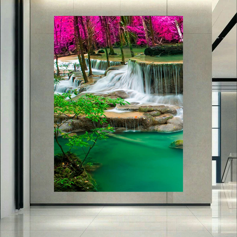 تابلو بوم طرح طبیعت مدل آبشار دلنشین کد PD2949