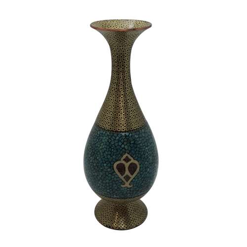 گلدان خاتم کاری مدل فیروزه کوب کد 016