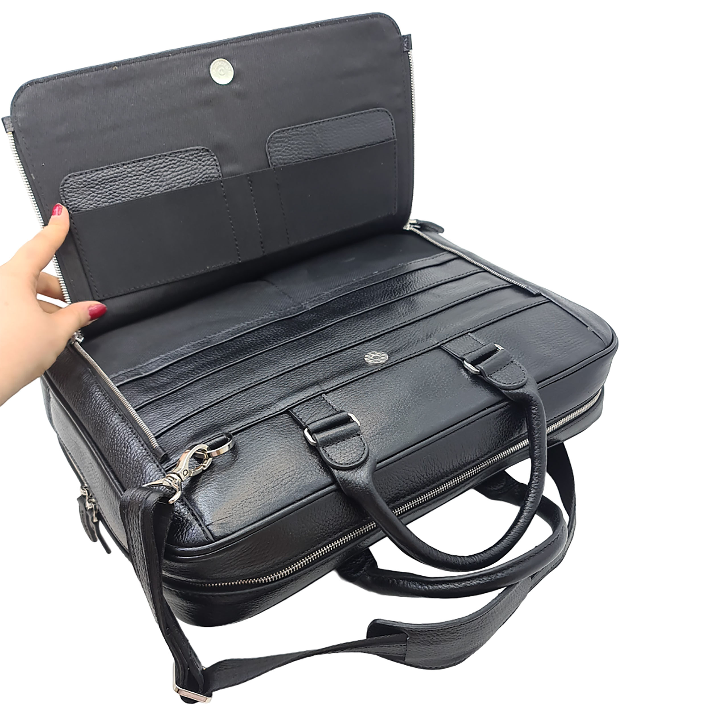 کیف دستی مدل آفاق چرم طبیعی گاوی کد S_47830