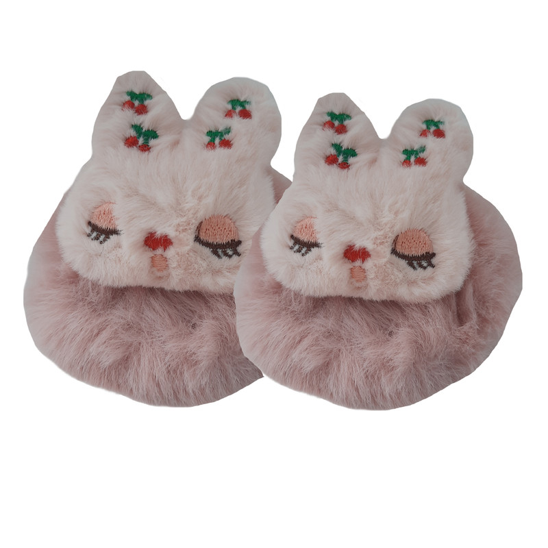 کش مو دخترانه مدل پشمی طرح خرگوش مجموعه 2 عددی