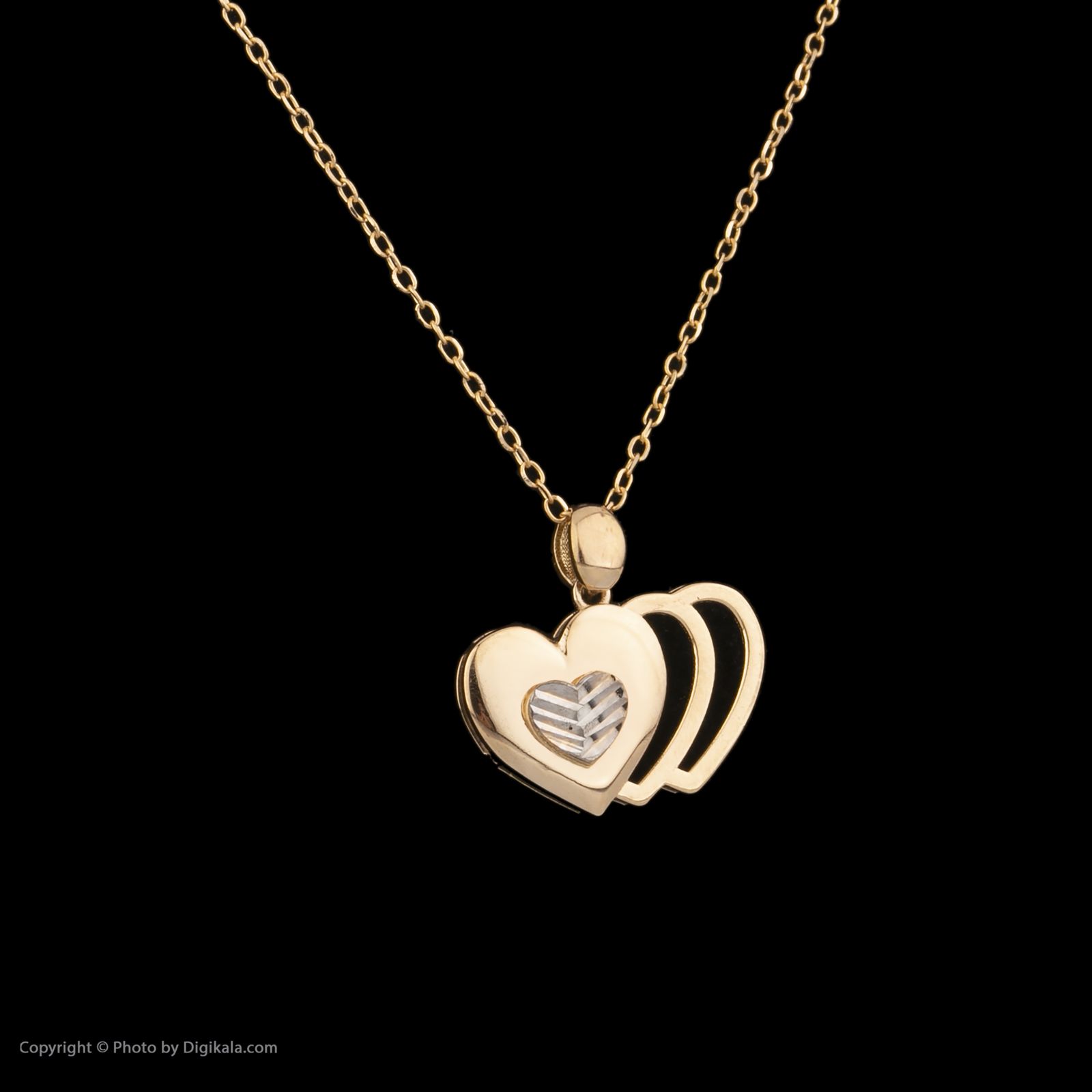 گردنبند طلا 18 عیار زنانه مایا ماهک مدل MM1760 طرح قلب -  - 4