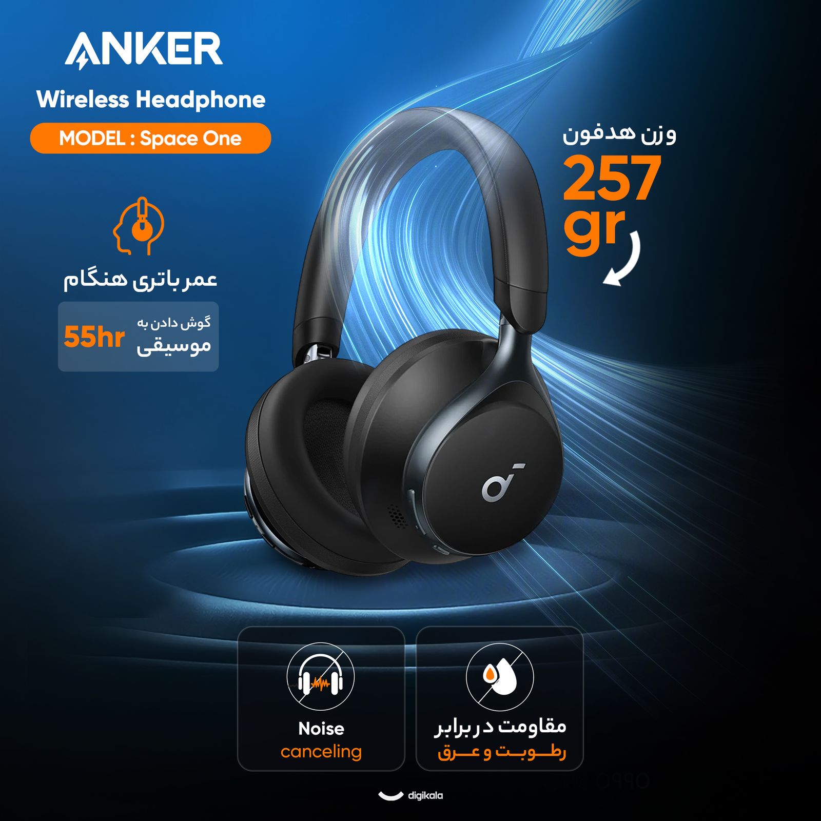 هدست بی سیم انکر مدل Space One -  - 18