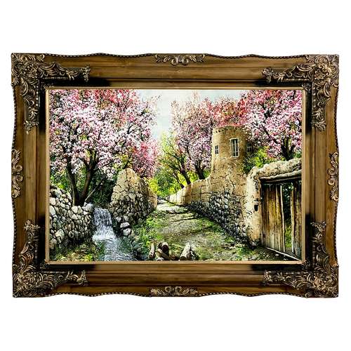 تابلو فرش ماشینی  مدل کوچه قدیمی کد 7429