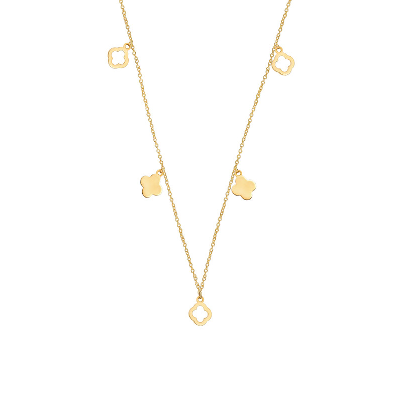 گردنبند طلا 18 عیار زنانه با زنجیر مینیمال ماوی گالری مدل آویز ونکلیف پر و خالی مینی 5