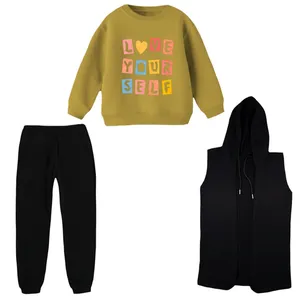 ست 3 تکه لباس راحتی بچگانه مدل نوشته    