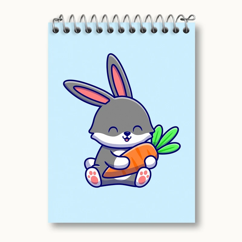 دفتر یادداشت 50 برگ خندالو مدل حیوانات بامزه خرگوش کد 25405