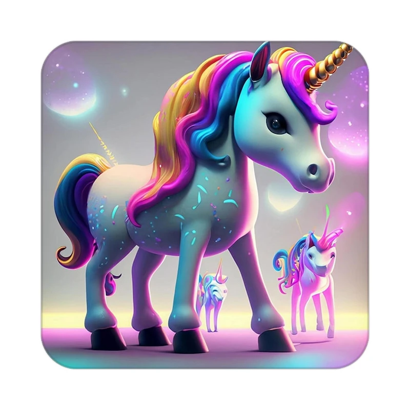 زیر لیوانی کاکتی طرح اسب تک شاخ و یونیکورن مدل mp28948