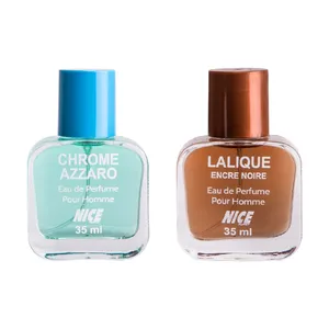 عطر جیبی مردانه نایس پاپت مدل Chrome Azzaro حجم 35 میلی لیتر به همراه عطر جیبی مردانه نایس پاپت مدل Lalique Encre Noire حجم 35 میلی لیتر