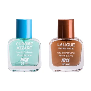 عطر جیبی مردانه نایس پاپت مدل Chrome Azzaro حجم 35 میلی لیتر به همراه عطر جیبی مردانه نایس پاپت مدل Lalique Encre Noire حجم 35 میلی لیتر