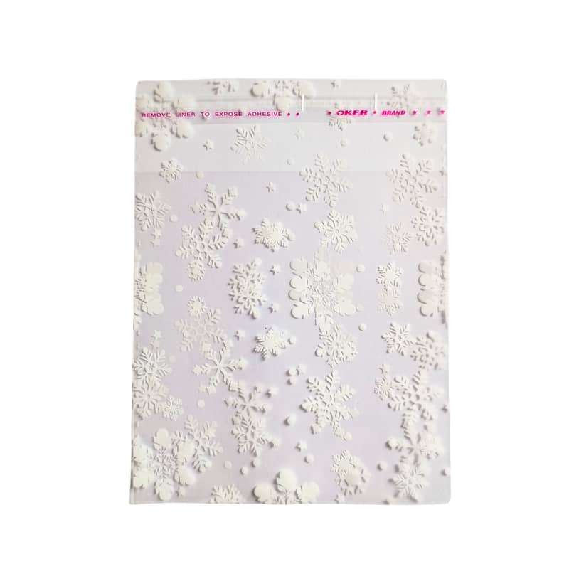 سلفون بسته بندی مدل لبه چسبدار طرح برف سایز 40 × 30 سانتی متر بسته 30 عددی