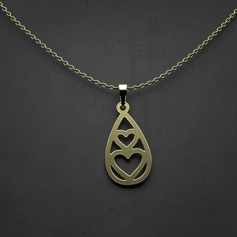 گردنبند طلا 18 عیار زنانه مدوپد مدل لوزی اسلیمی کد CA10240