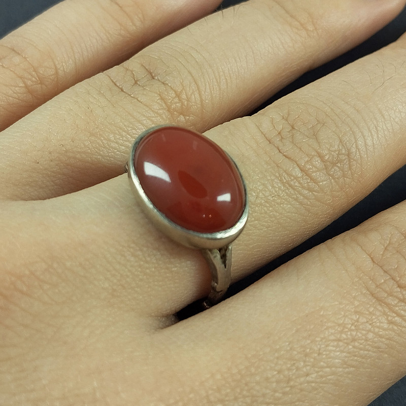 انگشتر نقره زنانه سلین کالا مدل عقیق سرخ کد 38